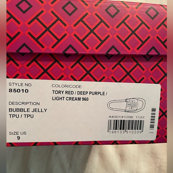 ☂️Tory Burch 💋Red,Deep Purple & light Cream Bubble Jelly❣️ - Picture 7 of 7